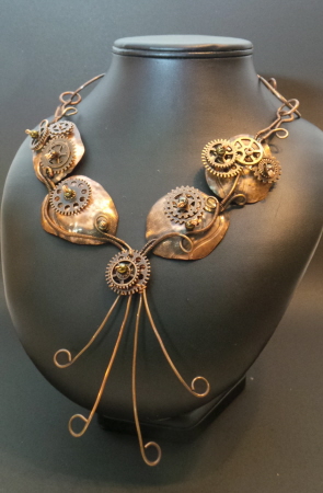 hammered copper neckpiece